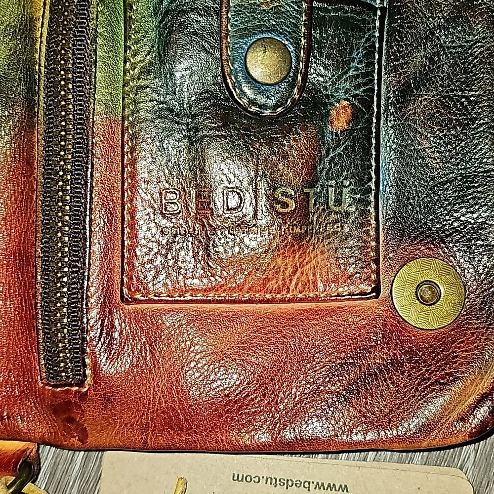 #BedStu Cadence Monarch Tie Dye Cross Body Leather Bag!! Nwts!! - Picture 12 of 13